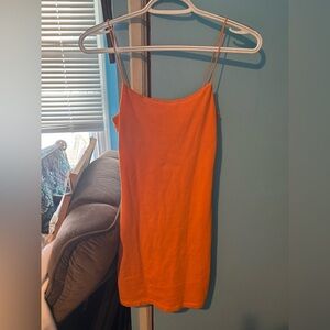 Zara Bright Orange Spaghetti strap dress